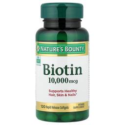 Nature S Bounty Biotin 10 000 Mcg 120 Rapid Release Softgels