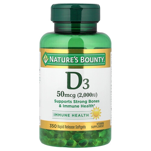 Nature S Bounty D3 50 Mcg 2 000 Iu 350 Rapid Release Softgels product image