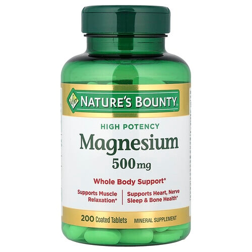 Nature S Bounty Magnesium High Potency 500 Mg 200 Coated Tablets product image