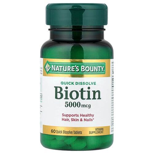 Nature S Bounty Biotin Strawberry 5 000 Mcg 60 Quick Dissolve Tablets product image
