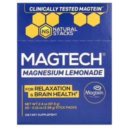 Natural Stacks Magtech Magnesium Lemonade 20 Stick Packs 0 12 Oz 3 38 G Each