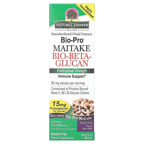 Nature S Answer Bio Pro Maitake Bio Beta Glucan Alcohol Free 15 Mg 2 Fl Oz 60 Ml product image