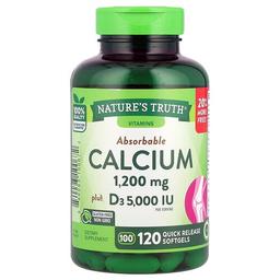 Nature S Truth Absorbable Calcium Plus D3 120 Quick Release Softgels