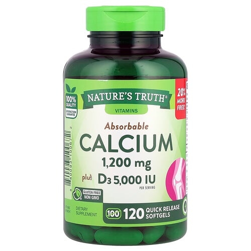Nature S Truth Absorbable Calcium Plus D3 120 Quick Release Softgels product image