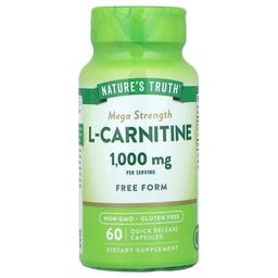 Nature S Truth L Carnitine Mega Strength 60 Quick Release Capsules 500 Mg Per Capsule