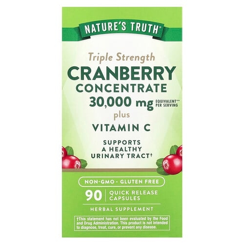 Nature S Truth Cranberry Concentrate Plus Vitamin C Triple Strength 90 Quick Release Capsules product image