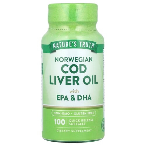 Nature S Truth Norwegian Cod Liver Oil With Epa Dha 100 Quick Release Softgels product image