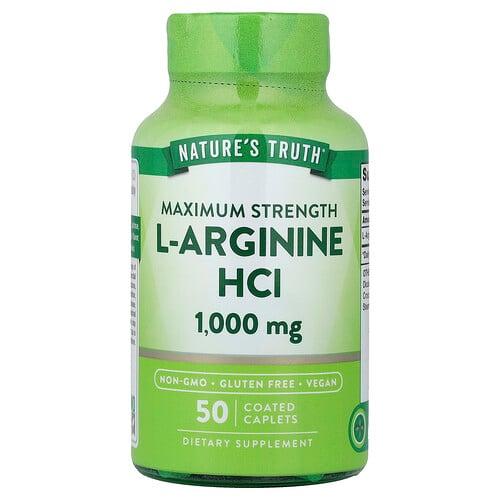 네이쳐스 트루 Nature's Truth, l-아르기닌 HCL, 1,000mg, 코팅 정제 50정 product image