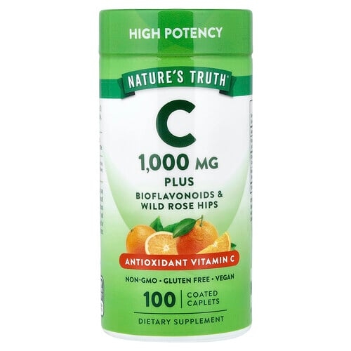 Nature S Truth Vitamin C Plus Bioflavonoids Wild Rose Hips 100 Coated Caplets product image