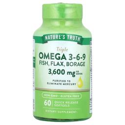 Nature S Truth Triple Omega 3 6 9 Fish Flax Borage 60 Quick Release Softgels