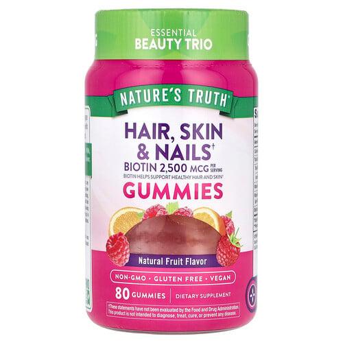 네이쳐스 트루 Nature's Truth, 모발, 피부 및 손발톱, 천연 과일, 구미젤리 80개 product image