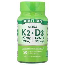 Nature S Truth Ultra K2 D3 50 Quick Release Softgels