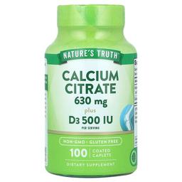 Nature S Truth Calcium Citrate Plus D3 100 Coated Caplets