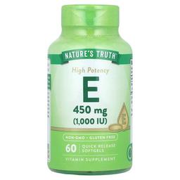 Nature S Truth Vitamin E High Potency 450 Mg 1 000 Iu 60 Quick Release Softgels