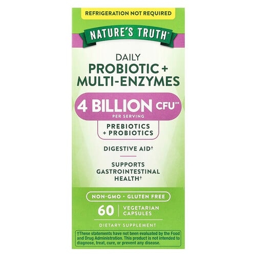 Nature S Truth Daily Probiotic Multi Enzymes 60 Vegetarian Capsules product image