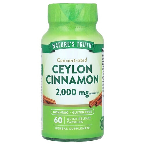 Nature S Truth Concentrated Ceylon Cinnamon 2 000 Mg 60 Quick Release Capsules product image
