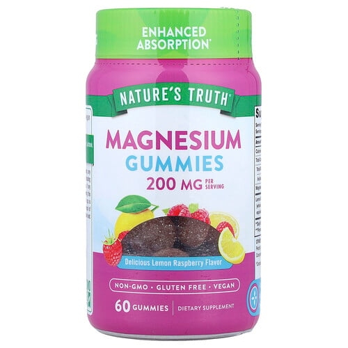 Nature S Truth Magnesium Gummies Delicious Lemon Raspberry 60 Gummies product image