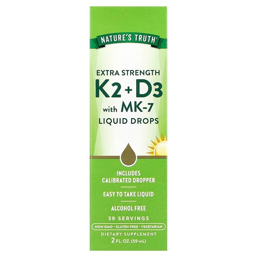 Nature S Truth K2 D3 With Mk 7 Liquid Drops 2 Fl Oz 59 Ml product image