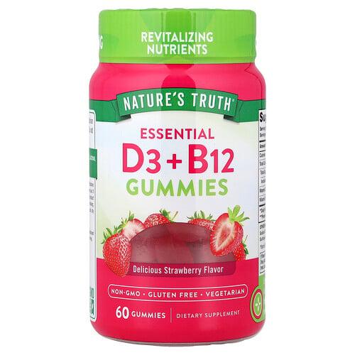 Nature S Truth Essential D3 B12 Gummies Strawberry 60 Gummies product image