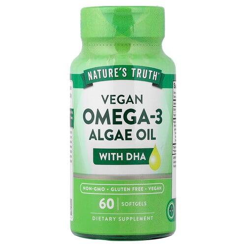 Nature S Truth Vegan Omega 3 Algae Oil With Dha 60 Softgels product image