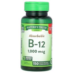 Nature S Truth Absorbable B 12 1 000 Mcg 150 Quick Release Liquid Softgels