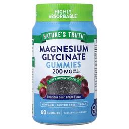 Nature S Truth Magnesium Glycinate Gummies Delicious Sour Grape 60 Gummies