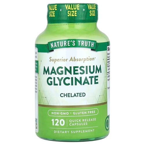 Nature S Truth Magnesium Glycinate Chelated 120 Quick Release Capsules 100 Mg Per Capsule product image