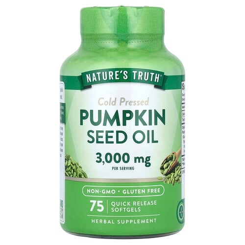Nature S Truth Pumpkin Seed Oil Cold Pressed 75 Quick Release Softgels 1 000 Mg Per Softgel product image