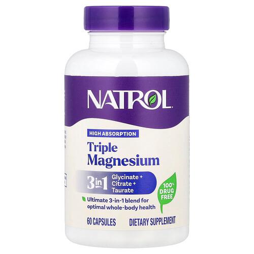 Natrol Triple Magnesium 60 Capsules product image