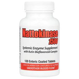 Naturally Vitamins Nattokinase 1500 Systemic Enzyme Supplement 120 Enteric Coated Tablets