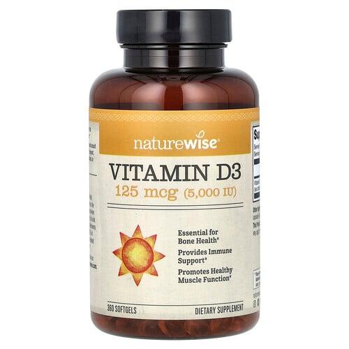 Naturewise Vitamin D3 125 Mcg 5 000 Iu 360 Softgels product image