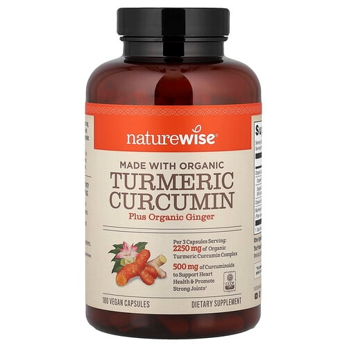 Naturewise Organic Turmeric Curcumin 180 Vegan Capsules product image