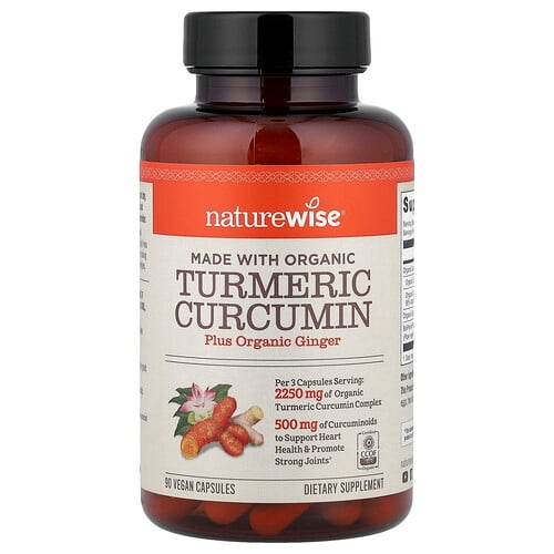 Naturewise Organic Turmeric Curcumin 90 Vegan Capsules product image
