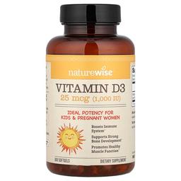 Naturewise Vitamin D3 25 Mcg 1 000 Iu 360 Softgels