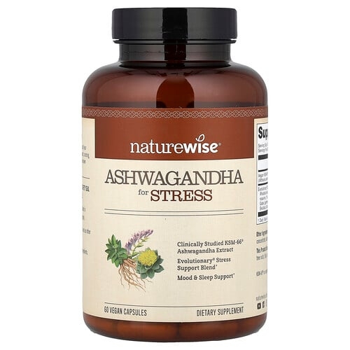 Naturewise Ashwagandha For Stress 60 Vegan Capsules product image