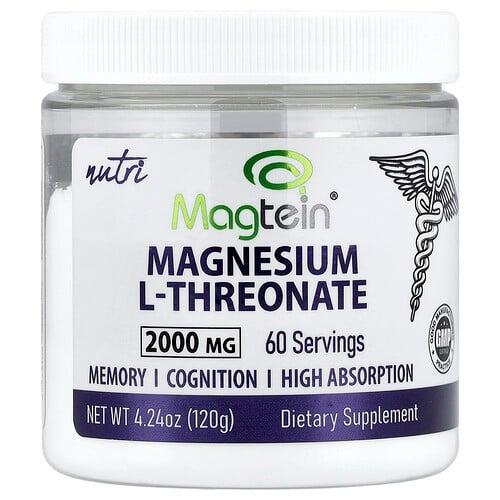Nutri Magtein Magnesium L Threonate 4 24 Oz 120 G product image