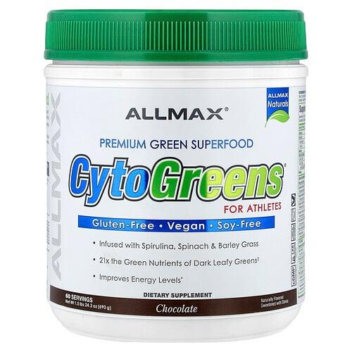 Allmax Cytogreens Premium Green Superfood For Athletes Chocolate 1 5 Lbs 690 G product image