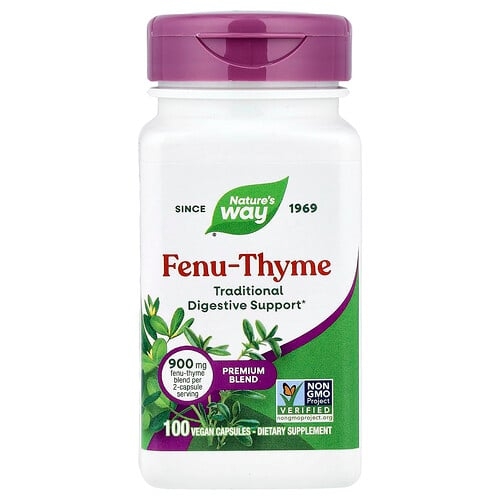 Nature S Way Fenu Thyme 100 Vegan Capsules product image