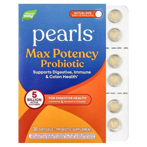 Nature S Way Pearls Probiotic Max Potency 5 Billion Cfu 30 Softgels product image