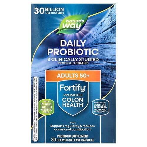 Nature S Way Fortify Daily Probiotic Adults 50 30 Delayed Release Capsules product image