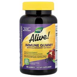 Nature S Way Alive Immune Gummy With Elderberry Extract Grape Cherry 90 Gummies
