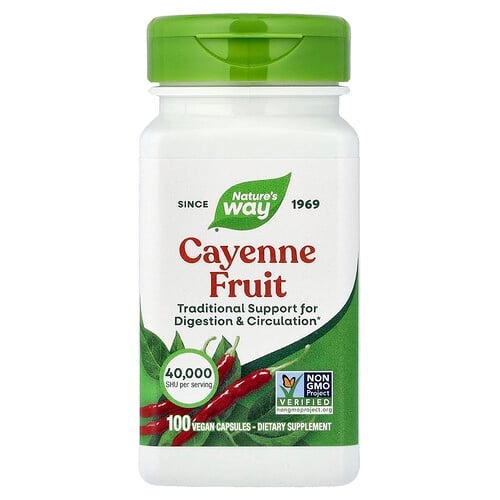 Nature S Way Cayenne Fruit 40 000 Shu 100 Vegan Capsules product image