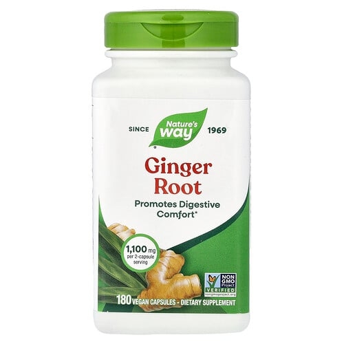 Nature S Way Ginger Root 180 Vegan Capsules 550 Mg Per Capsule product image