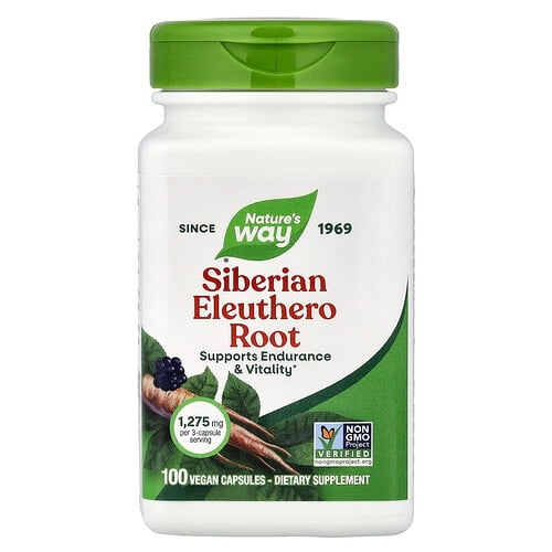 Nature S Way Siberian Eleuthero Root 100 Vegan Capsules 425 Mg Per Capsule product image