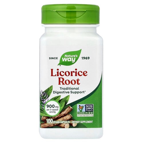 Nature S Way Licorice Root 100 Vegan Capsules 450 Mg Per Capsule product image