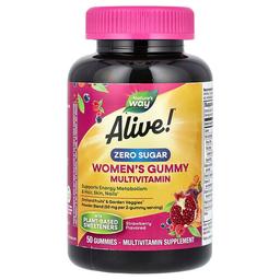 Nature S Way Alive Women S Gummy Multivitamin Zero Sugar Strawberry 50 Gummies