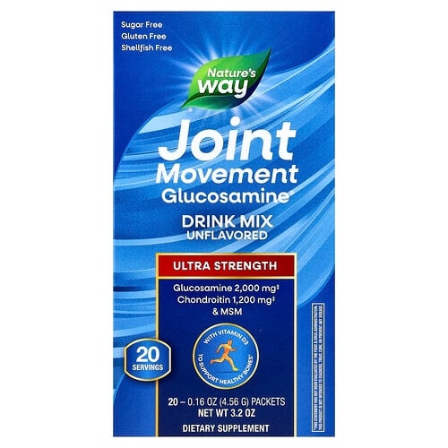 Nature S Way Joint Movement Glucosamine Drink Mix Ultra Strength Unflavored 20 Packets 0 16 Oz 4 56 G Each product image