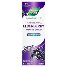 Nature S Way Sambucus Traditional Immune Syrup Zero Sugar Elderberry 8 Fl Oz 240 Ml