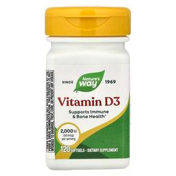 Nature S Way Vitamin D3 50 Mcg 2 000 Iu 120 Softgels