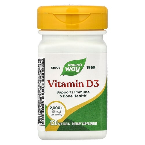 Nature S Way Vitamin D3 50 Mcg 2 000 Iu 120 Softgels product image